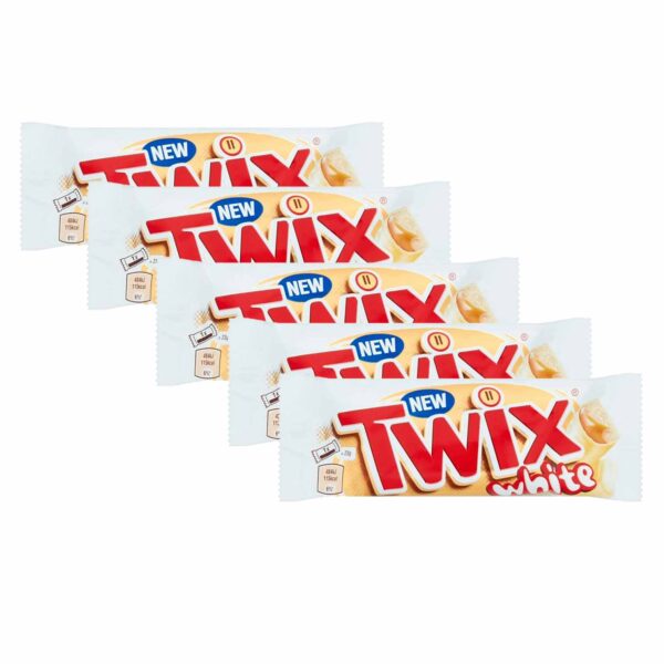 Twix White Chocolate Bar, 46g Pack of 5