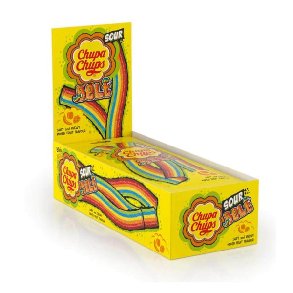 Chupa Chups Sour Belt Mix Fruit Jellies 57g Pack of 12