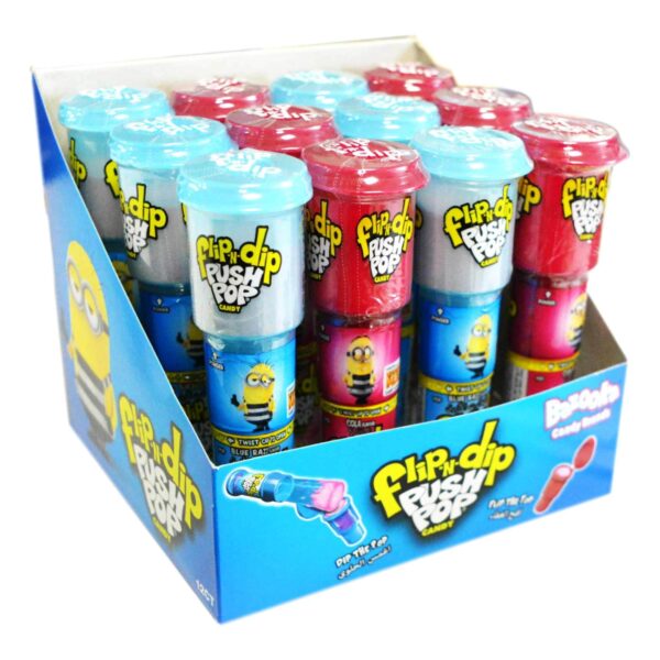 Bazooka Flip N Dip Push Pop Flavour Candy 25g Pack of 12 Assorted