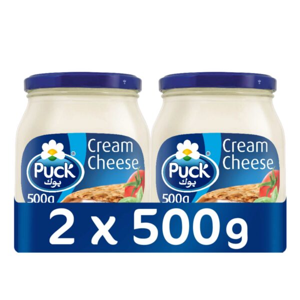 Puck White Cream Cheese Spread Jar, 500g Pack of 2