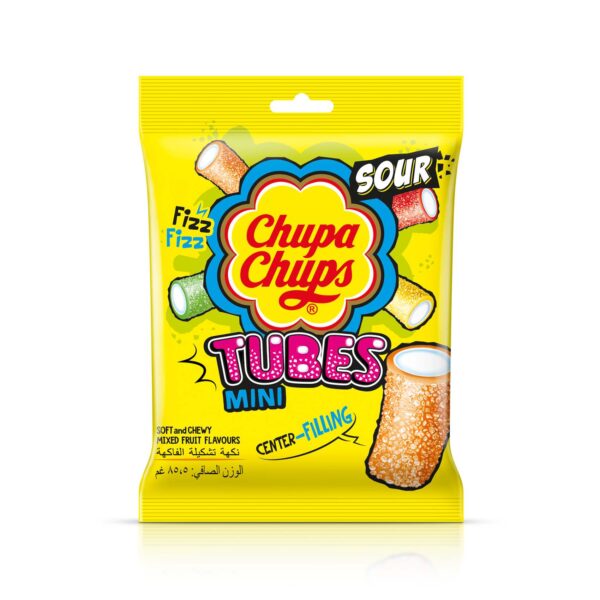 Chupa Chups Sour Mini Tubes Jellies with Center Filling 85.5g