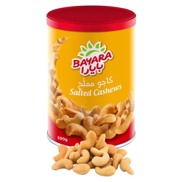 Bayara Snacks Cashews Salted Can 500g