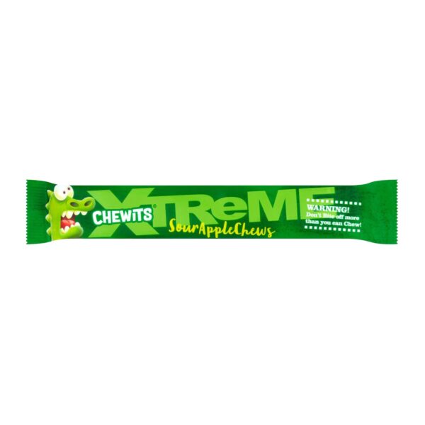 Cloetta Chewits Xtreme Sour Apple Candy 34g