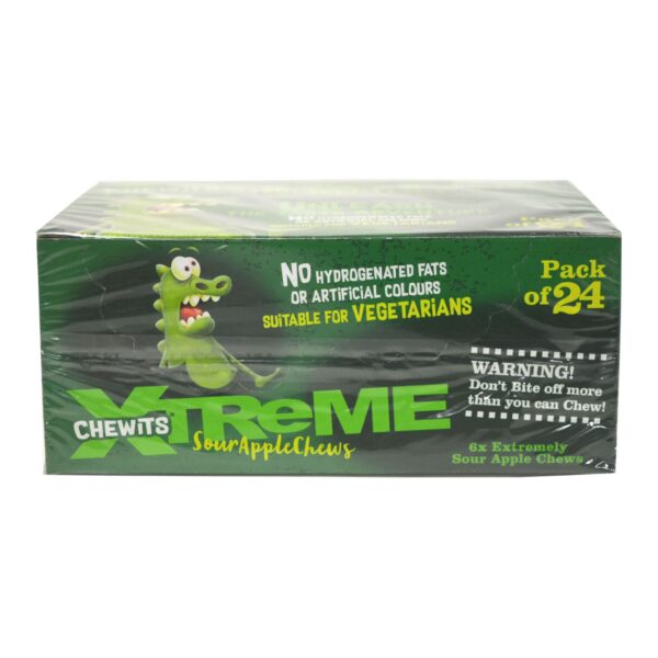 Cloetta Chewits Extreme Sour Apple Chews 34g Pak of 24