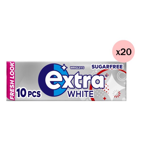 Wrigley's Extra White Chewing Gum, 14g Pack of 20
