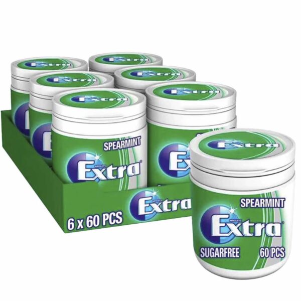 Wrigley's Extra Spearmint Chewing Gum, 84g Pack of 6