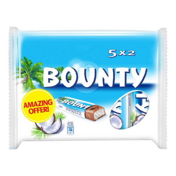 Bounty Coconut Filled Chocolate Bar, 57g Pack of 5