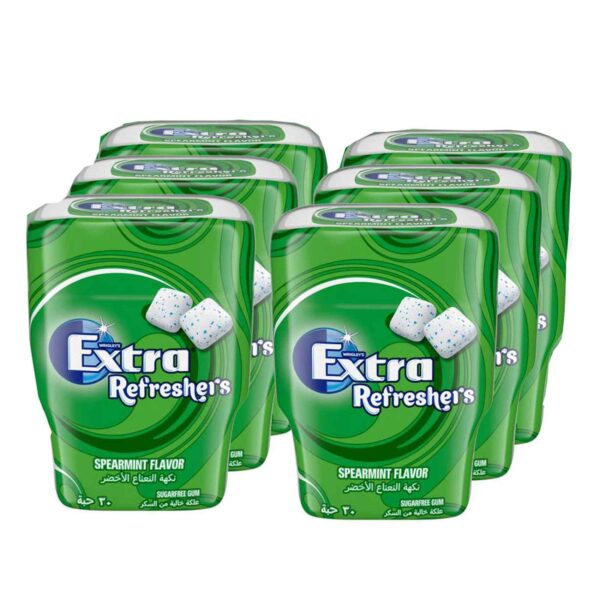 Wrigley's Extra Refreshers Spearmint Flavour Sugarfree Chewing Gum, 67g Pack of 12
