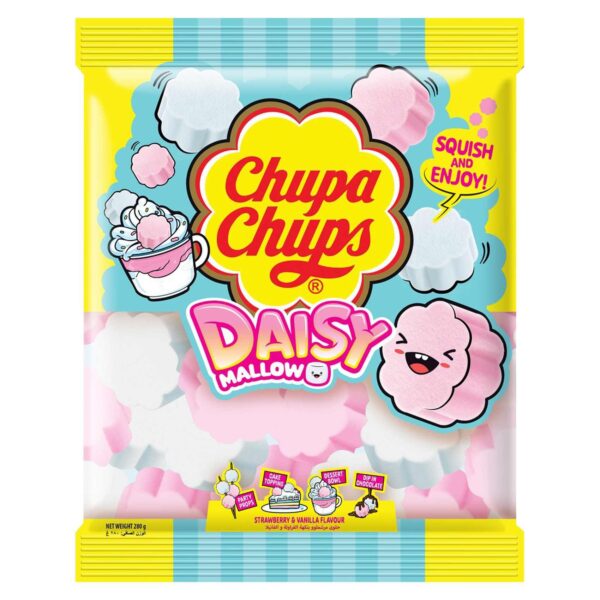 Chupa Chups Daisy Mallow Marshmallow Strawberry and Vanilla Flavour 280g
