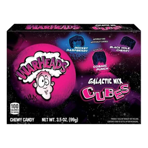 Warheads Cubes Galactic Mix Chewy Candy 99g