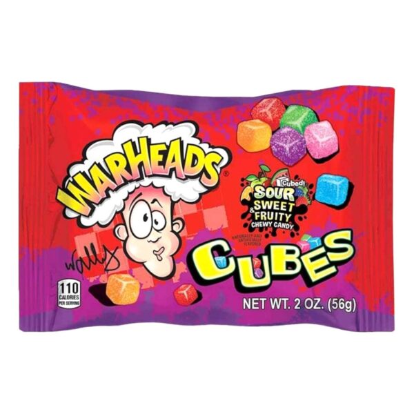 Warheads Cubes Sour Sweet and Fruity Chewy Candy 56g