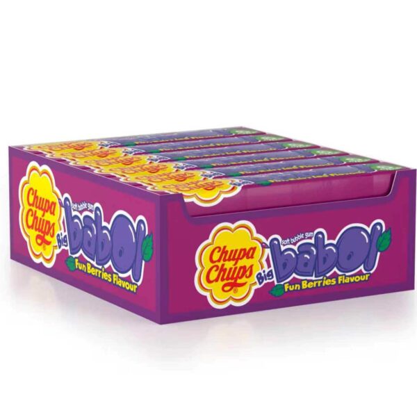Chupa Chups Big Babol Bubble Gum Fun Berries Flavour 27g Pack of 20